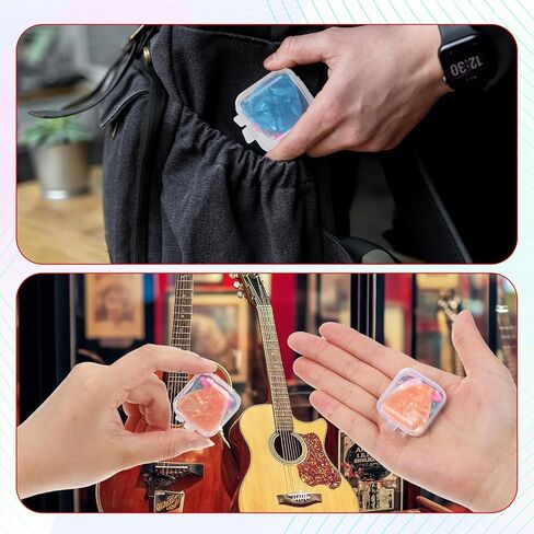 30 حزمة مثلث الغيتار يختار الغيتار الكهربائي اختيار باس مجموعة متوسطة إصبع السليلويد اختيارات للقيثارات الكهربائية الصوتية مع 3 صندوق تخزين واضح ، حزمة متنوعة (0.46/0.71/0.96 مم) in Kuwait