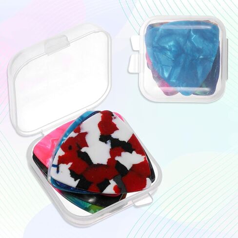 30 حزمة مثلث الغيتار يختار الغيتار الكهربائي اختيار باس مجموعة متوسطة إصبع السليلويد اختيارات للقيثارات الكهربائية الصوتية مع 3 صندوق تخزين واضح ، حزمة متنوعة (0.46/0.71/0.96 مم) in Kuwait