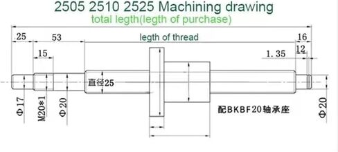 Linear Motion Ball Screw Precision Part Ball Screw Kit 2pcs SBR25 Linear Guides with 1 Kit SFU2505+ 4pcs SBR25UU Slider Blocks 1050-1400mm(1100mm) in Saudi Arabia