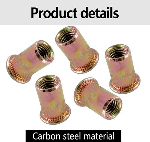 20pcs M10 مسار الصواميل ، الصلب الكربوني مسطح برشام ملولب الجوز للسيارات والأثاث والزينة in Saudi Arabia
