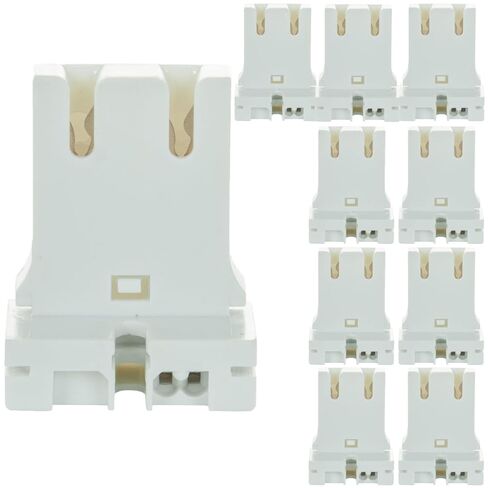 Diodesy- Shunted Turn Type T8 Lamp U Socket for Linear Fluorescent & LED Tube Replacements White Finish Durable Construction Pack of 10 in Kuwait