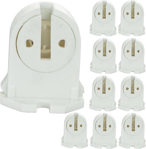 Diodesy- Non-Shunted T5 Lamp Rotary Lock Push-Up Socket for Linear Fluorescent & LED Tube Replacements White Finish Durable Construction Pack of 10 in Saudi Arabia