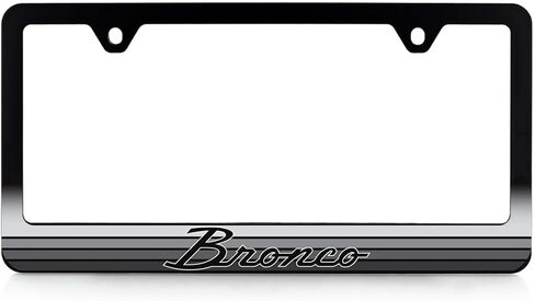 Ford Bronco Vintage Script UV Cured Ink Black Plastic License Plate Frame in Saudi Arabia