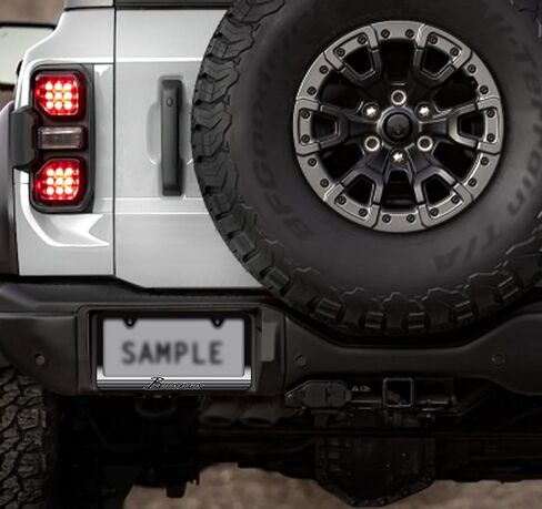 Ford Bronco Vintage Script UV Cured Ink Black Plastic License Plate Frame in Saudi Arabia