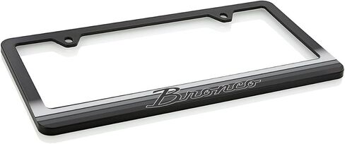Ford Bronco Vintage Script UV Cured Ink Black Plastic License Plate Frame in Saudi Arabia
