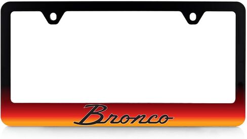 Ford Bronco Vintage Script UV Cured Ink Black Plastic License Plate Frame in Saudi Arabia