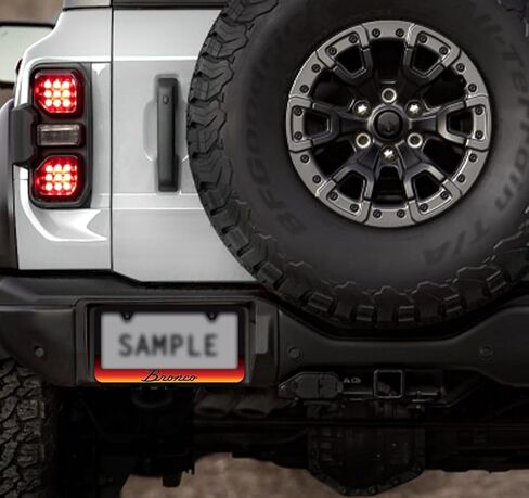 Ford Bronco Vintage Script UV Cured Ink Black Plastic License Plate Frame in Saudi Arabia