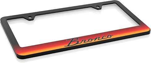 Ford Bronco Vintage Script UV Cured Ink Black Plastic License Plate Frame in Saudi Arabia