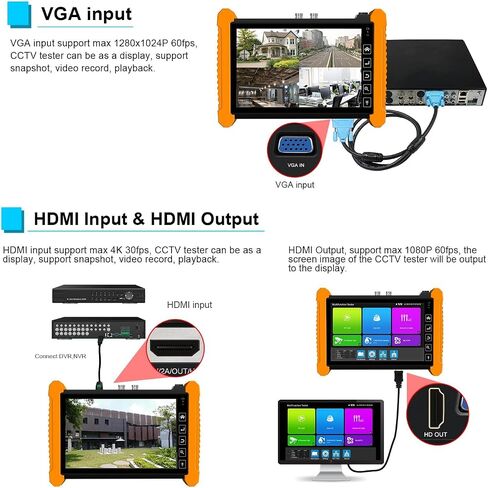 7 inch Portable Small HDMI Monitor HD 1080P VGA Monitor,Small LCD HDMI Monitor Mini Screen 1024x600,HDMI/VGA/AV Input Mini Monitor,with Speakers Earphone Jack in Saudi Arabia