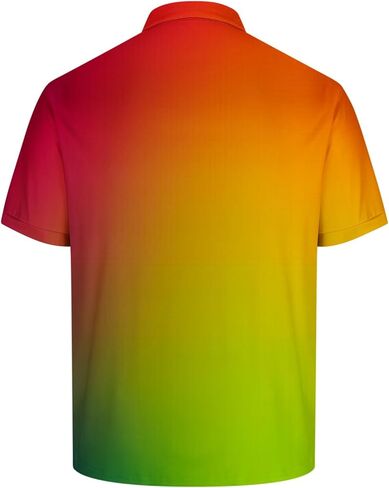 Polo Shirts for Men Big and Tall Short Sleeve Button Collar Gradient Tees Dressy Casual Business Work Tshirt Golf Top in Kuwait