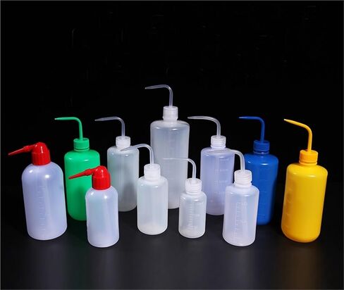 All kinds of LDPE Plastic Washing Bottle Colored Plastic Folding Elbow Squeeze Washing Bottle Laboratory Equipment(500mL SideMouth10pcs) in Saudi Arabia