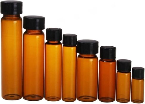 Brown Glass Sample Bottles with Screw Cap for Laboratory (5ml 50pcs) in Saudi Arabia