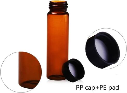 Brown Glass Sample Bottles with Screw Cap for Laboratory (5ml 50pcs) in Saudi Arabia