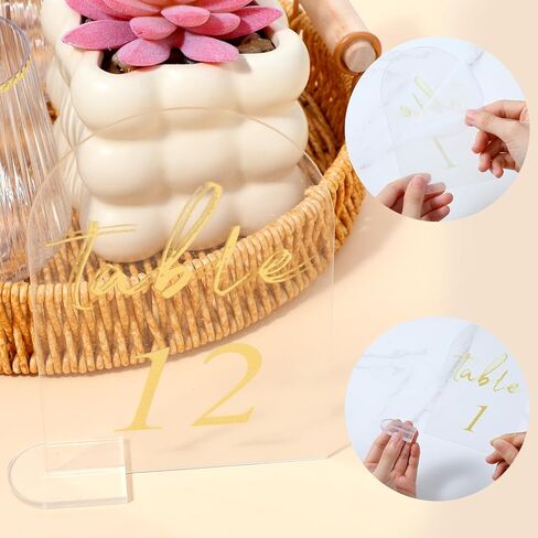 30Pcs Table Numbers 1-30, Clear 4 x 6 Inch Table Number with Stands Wedding Tables Number Display Stands for Wedding Reception Event Party Decorations in Saudi Arabia