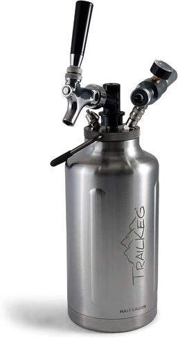 Carbonated Growler Pro Package, Gallon & Half Gallon - 18/8 Stainless Steel - Vacuum Insulated Double Wall, Craft Beverage Dispenser for Beer, Soda, Cocktails, and Kombucha in Kuwait