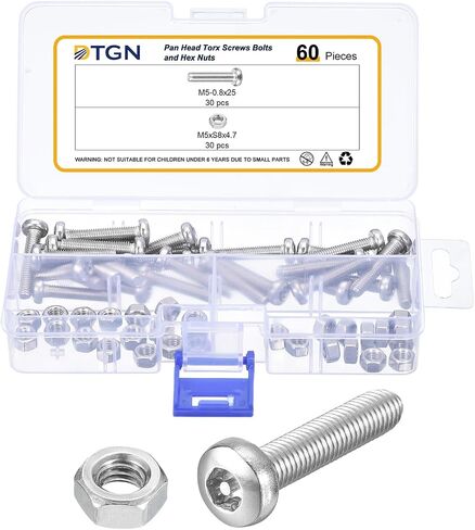 M5X25MM PAN HEAD TORX Security Scence - 60Pack - جيد للآلات - 304 مقاومًا للعبث من الفولاذ المقاوم للصدأ in Kuwait