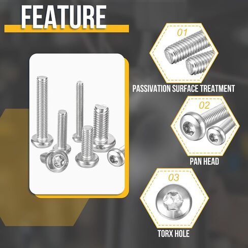 M5X25MM PAN HEAD TORX Security Scence - 60Pack - جيد للآلات - 304 مقاومًا للعبث من الفولاذ المقاوم للصدأ in Kuwait