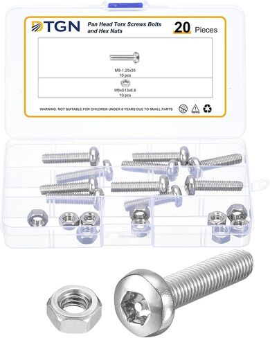 M5X25MM PAN HEAD TORX Security Scence - 60Pack - جيد للآلات - 304 مقاومًا للعبث من الفولاذ المقاوم للصدأ in Kuwait