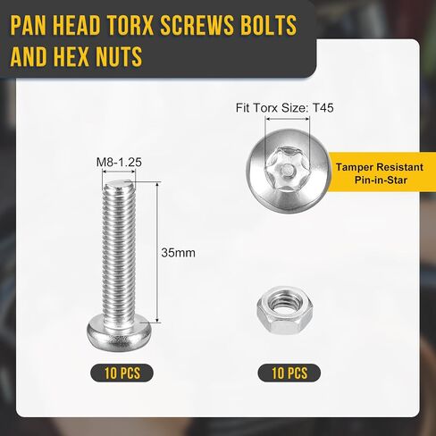 M5X25MM PAN HEAD TORX Security Scence - 60Pack - جيد للآلات - 304 مقاومًا للعبث من الفولاذ المقاوم للصدأ in Kuwait