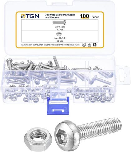 M5X25MM PAN HEAD TORX Security Scence - 60Pack - جيد للآلات - 304 مقاومًا للعبث من الفولاذ المقاوم للصدأ in Kuwait