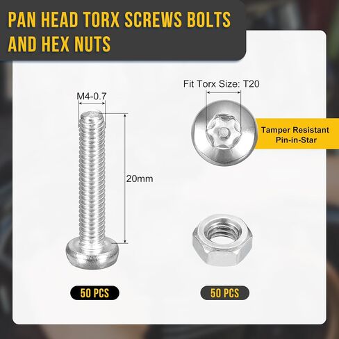 M5X25MM PAN HEAD TORX Security Scence - 60Pack - جيد للآلات - 304 مقاومًا للعبث من الفولاذ المقاوم للصدأ in Kuwait