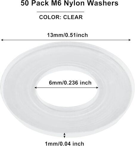 50 حزمة M4 نايلون نايلون مسطح ، 0.67in （17mm） OD 0.16in （4mm） معرف 1 مم ، حشية ختم بلاستيكية شفافة لأنابيب الصنبور ، خرطوم الماء ، صمام ، مواد نايلون متينة ومقاومة للارتداء in Kuwait