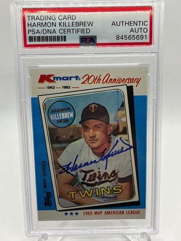 Harmon Killebrew Twins 1982 Topps Kmart MVP Series Signed Autograph PSA DNA *1 - Baseball Slabbed Autographed Cards in Saudi Arabia
