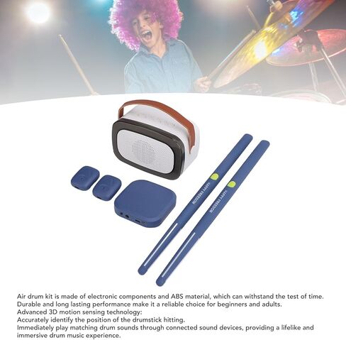 Musical Drum, Electric Air Drum, Portable Professional Virtual Drum with 3D Motion Detection for Adults, Children and Beginners (Sky Blue) in Saudi Arabia