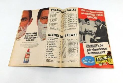 1965 Philadelphia Eagles في برنامج كليفلاند براونز لكرة القدم NFL 11-7-65-برامج اتحاد كرة القدم الأميركي in Saudi Arabia