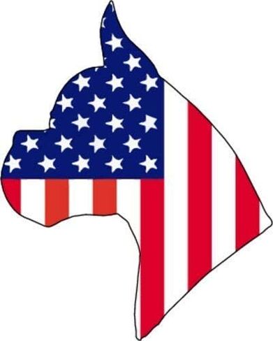 Boxer Decal - American Flag Head Vinyl Sticker in Saudi Arabia