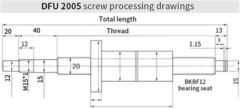 Double nut Ball Screw Control Machine Double Nut Ball Screw DFU2005 for Stepper Servo Motor Length 100mm-850mm End Processing+BF15-HM15-86 Coupler Nut Parts(800mm) in Saudi Arabia