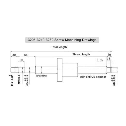 Double nut Ball Screw Control Machine C5 SFU3210 Nut Screw Rolling Grinding of Ball Screw Ball Screw Pair Machine Tool Linear Bearing(450mm) in Kuwait