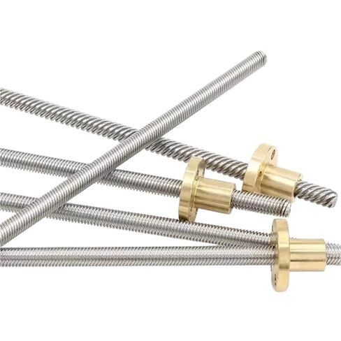 Double nut Ball Screw Control Machine T10 Lead Screw Left-Hand Thread Lead 2mm 304 Stainless Steel T10 Trapezoidal Reverse Left-Hand Screw and Reverse Nut(300mm) in Kuwait