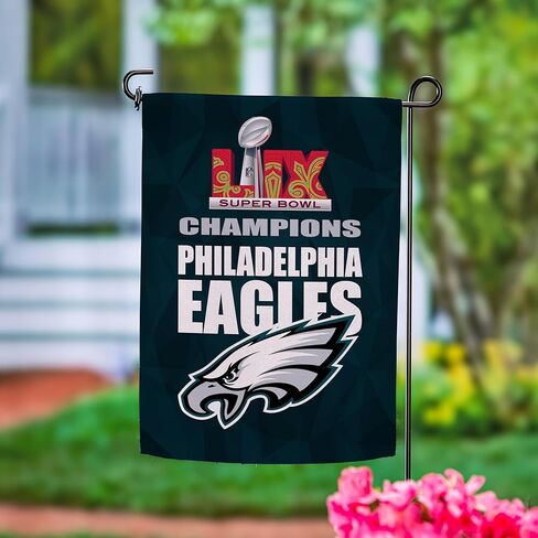 Team Sports America NFL Philadelphia Eagles Superbowl 59 Championship Double Sided Flag, Officially Licensed Sports Flags For Outside Decoration, Gift for Football Fans (12"x18") in Kuwait