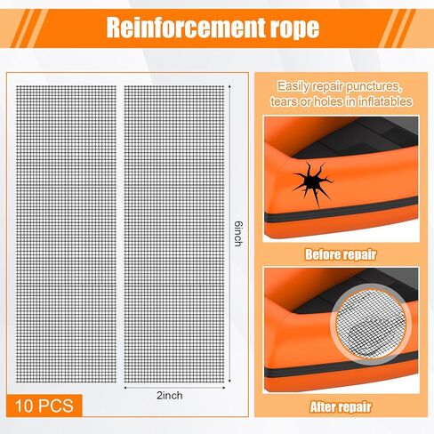 Inflatable Boat Repair Kit Include 3 x PVC Patch, 10 x Reinforcing Mesh Cord, 1 x Kayak Patches Tape, 2 x 30 ml Glue and 1 x Maintenance Kit for Inflatable Raft Boat Canoe Kayak in Saudi Arabia
