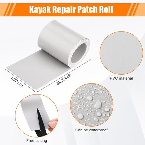 Inflatable Boat Repair Kit Include 3 x PVC Patch, 10 x Reinforcing Mesh Cord, 1 x Kayak Patches Tape, 2 x 30 ml Glue and 1 x Maintenance Kit for Inflatable Raft Boat Canoe Kayak in Saudi Arabia