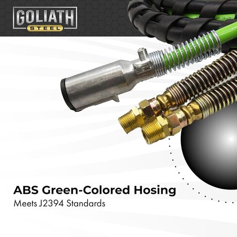 Goliath Steel 15ft 3-in-1 ABS & Power Air Line Hose - Wrapped - 7-Way Electrical Cable for Semi Truck, Trailer & Tractor, 15 Feet in Saudi Arabia