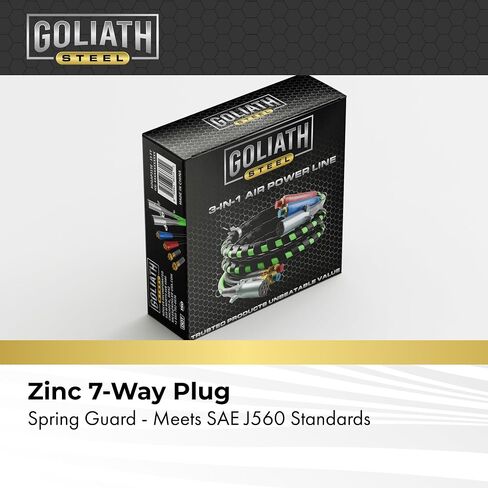 Goliath Steel 15ft 3-in-1 ABS & Power Air Line Hose - Wrapped - 7-Way Electrical Cable for Semi Truck, Trailer & Tractor, 15 Feet in Saudi Arabia