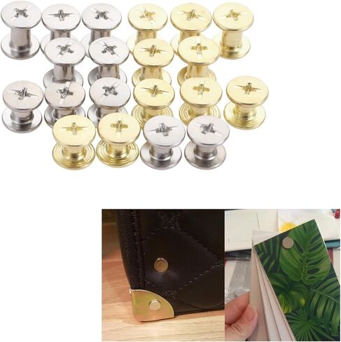مسامير شيكاغو ، المسامير ， M5*6mm/8mm بعقب المسامير كتب حساب الألبوم المسمار المسمار البراغي برشام التجميع براغي 10pcs (الذهب ، M5 × 8) in Kuwait