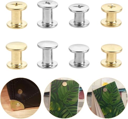 مسامير شيكاغو ، المسامير ， M5*6mm/8mm بعقب المسامير كتب حساب الألبوم المسمار المسمار البراغي برشام التجميع براغي 10pcs (الذهب ، M5 × 8) in Kuwait