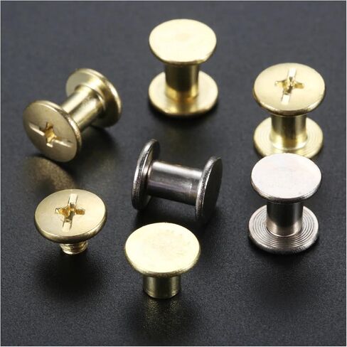 مسامير شيكاغو ، المسامير ， M5*6mm/8mm بعقب المسامير كتب حساب الألبوم المسمار المسمار البراغي برشام التجميع براغي 10pcs (الذهب ، M5 × 8) in Kuwait