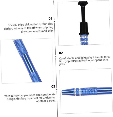 Gadpiparty 3pcs IC أداة استخراج رقاقة مجموعة وظيفة الفراغ الدقة للمكونات الإلكترونية للكهربائيين ومشاريع DIY in Saudi Arabia