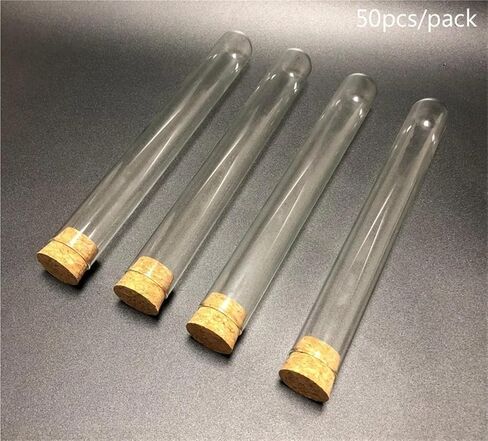 50 Pieces/Pack 20x200mm Lab Round Bottom Glass Test Tube with Cork Laboratory Glassware in Saudi Arabia