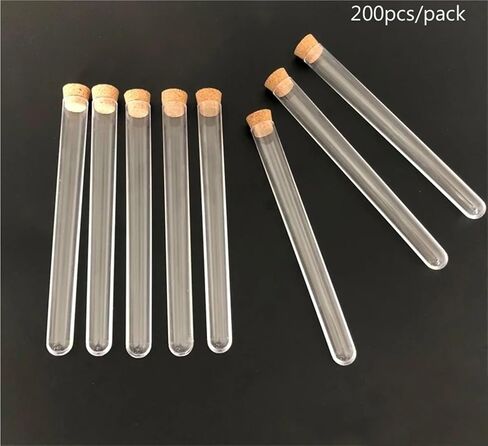 200 ٪/حزمة 15 * 150 مم أنبوب اختبار بلاستيكي مع الفلين للمختبر أو الزفاف تفضل أنبوب العشبية in Saudi Arabia
