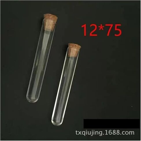 50pcs 12x75mm Lab Clear Plastic Test Tubes With Cork Stoppers Laboratory School Wedding Favor Gift Tube in Saudi Arabia