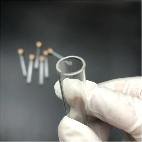 50pcs/pack 15x100mm مختبر أنابيب اختبار زجاجية مسطحة واضحة مع لوازم مختبر سدادات خشبية الفلين in Saudi Arabia