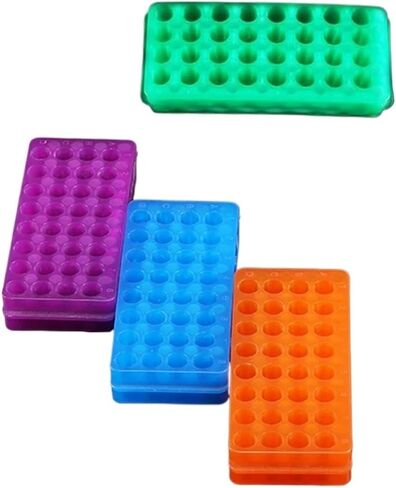 2PCS LAB 32 ثقوب البلاستيك 0.5 مل/1.5 مل/2 مل جوانب مزدوج الوجه عكسها الثقوب المختلفة حامل أنبوب الطرد المركزي (1Blue و 1orange) in Kuwait