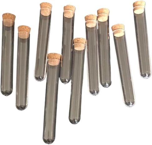 [100pcs/pack] 13 * 78mm أنبوب اختبار بلاستيكي مع غطاء Cork Cap U. أسفل أنبوب اختبار الزجاج بديل قارورة للمختبر المدرسي in Saudi Arabia