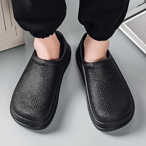 Men's Solid Colour Slip On Waterproof & Oil Proof Chef Shoes, Comfy Non Slip Casual Durable EVA Kitchen Shoes for Men's Indoor Outdoor Activities in Saudi Arabia