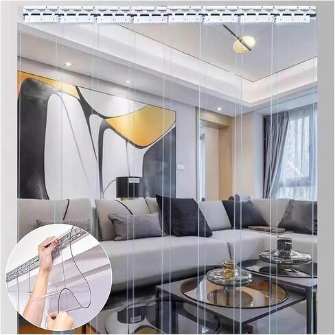 Plastic Curtain Strips PVC Strip Curtain Set, Clear Plastic With Strip Curtains, Suitable For Cleanroom, Bedroom And Kitchen, 1.6mm, 1.35x2.4m in Saudi Arabia